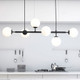 Pendant Light Black With Opal Glass 6 Light 94cm G9 4W Pendant Light Black With Opal Glass 6 Light 94cm G9 4W